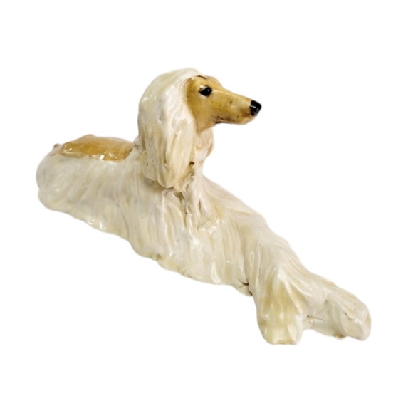 Designs in Clay Lying Afganhound Dog Signed by Donna Eddy 2010' Redlands Ca USA - Picture 4 of 15